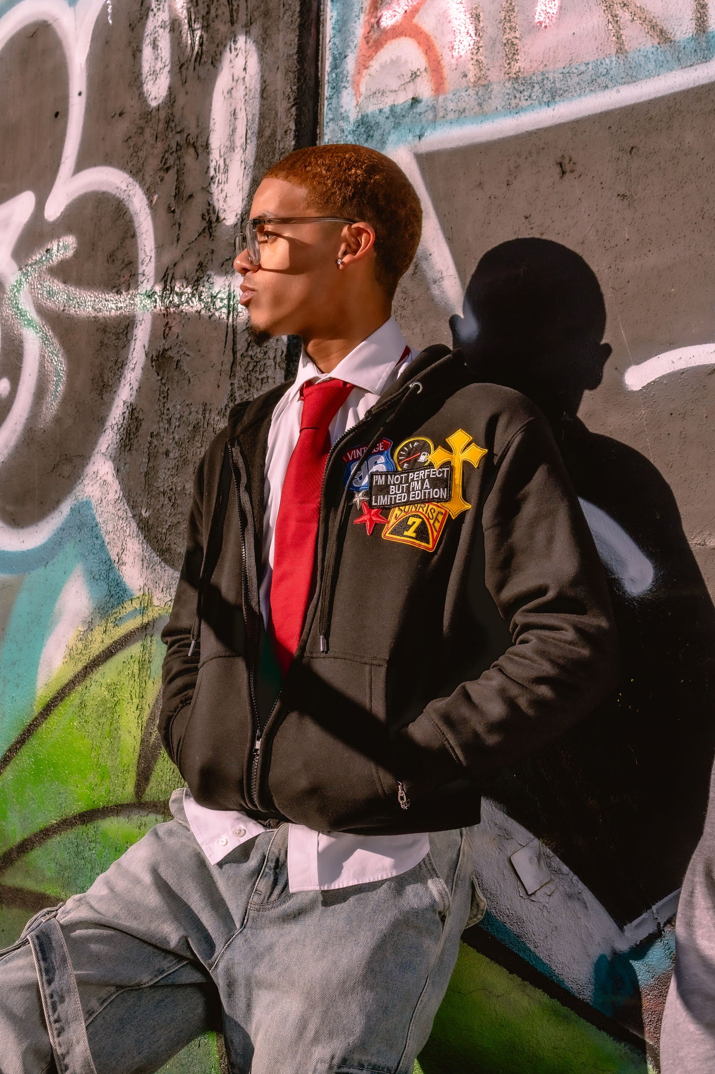 Black Patched Hoodie