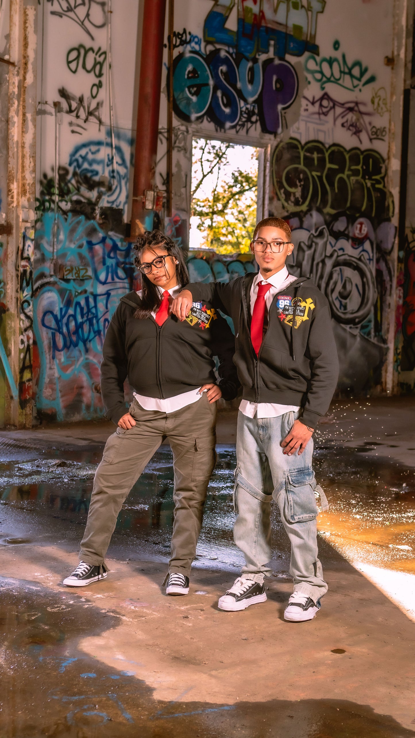 Black Patched Hoodie